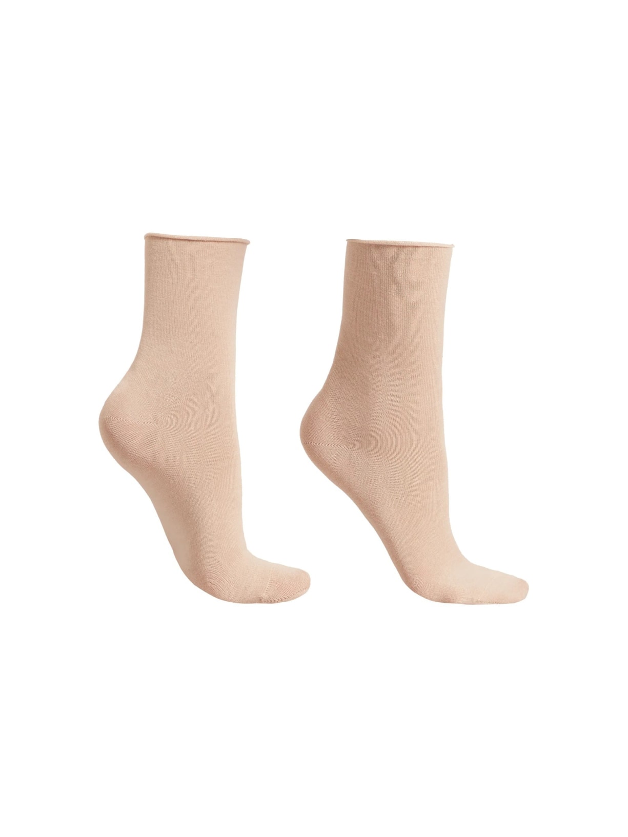 Meia Curta Sem Barra Em Lã e Algodão Rosa Calzedonia