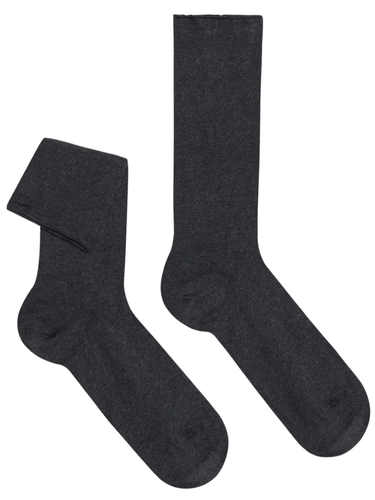 Meia Curta Sem Borda Em Algodão Masculina Cinza Calzedonia