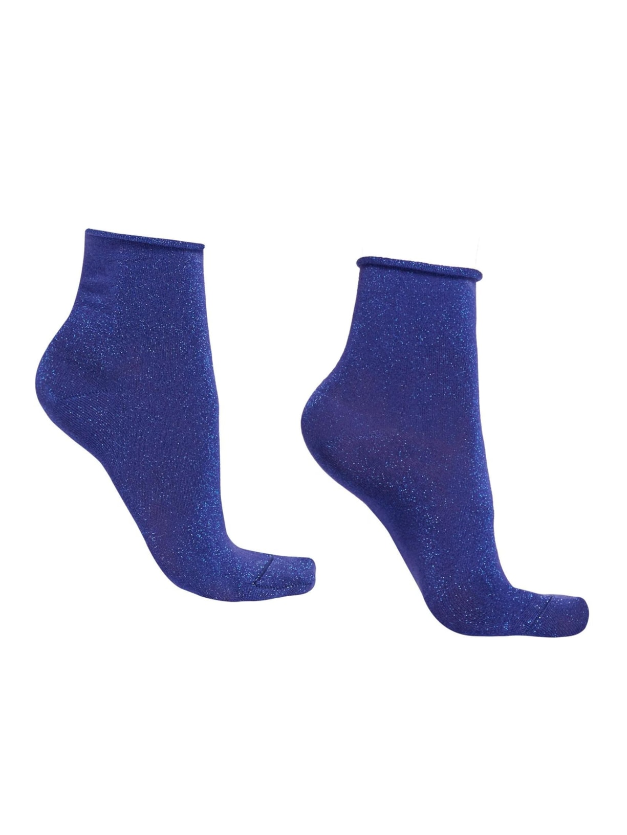 Meia Curta Soft Com Glitter Azul Calzedonia