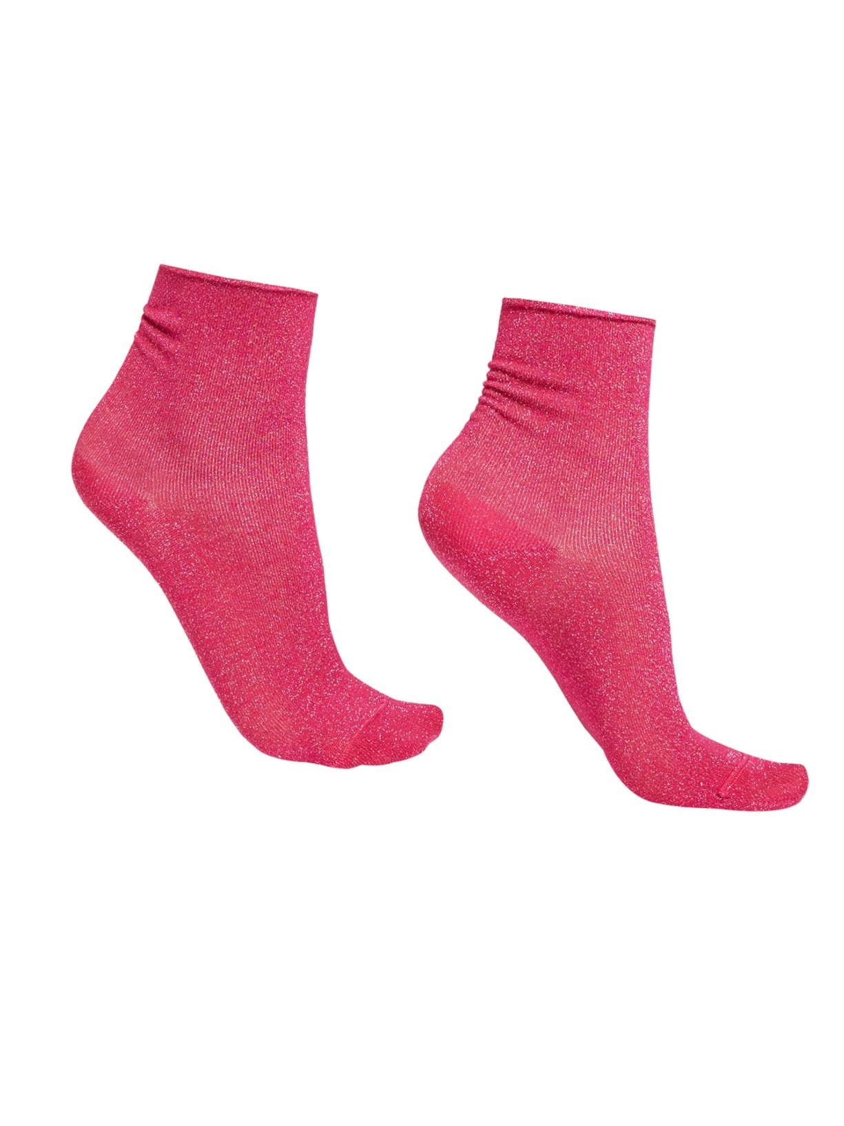 Meia Curta Soft Com Glitter - Rosa