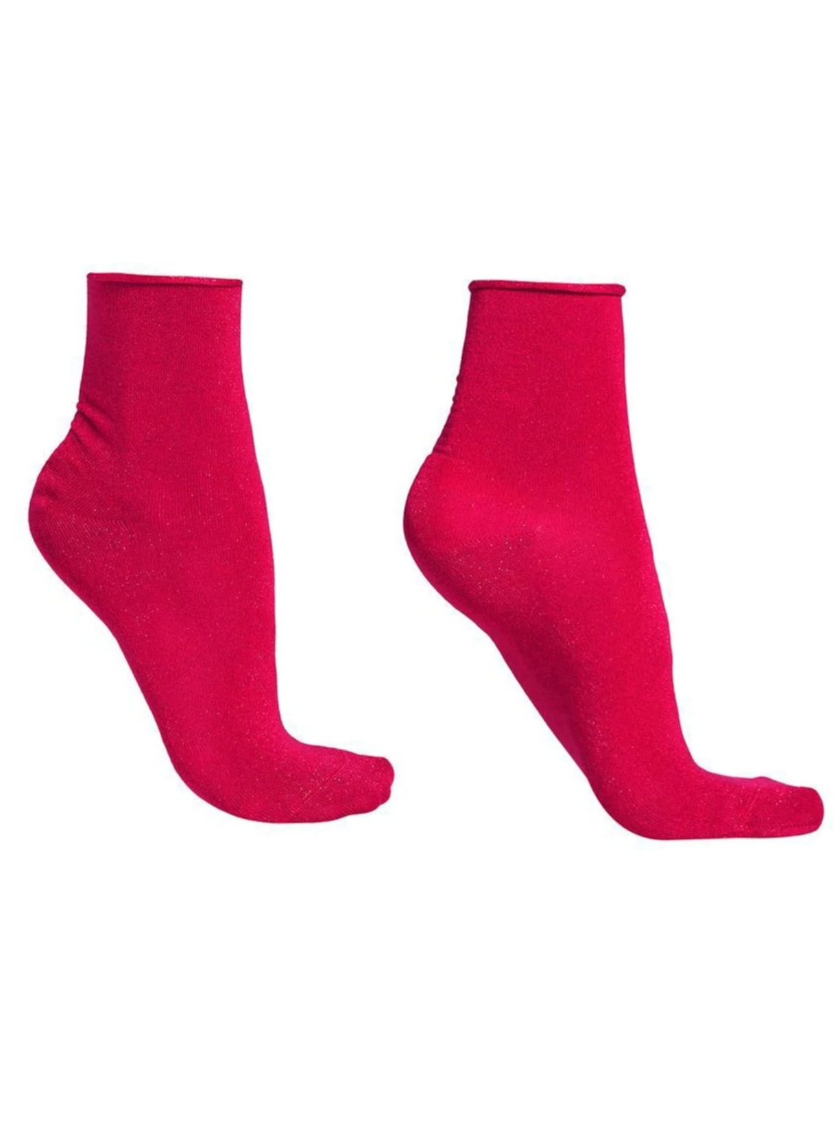 Meia Curta Soft Com Glitter - Rosa