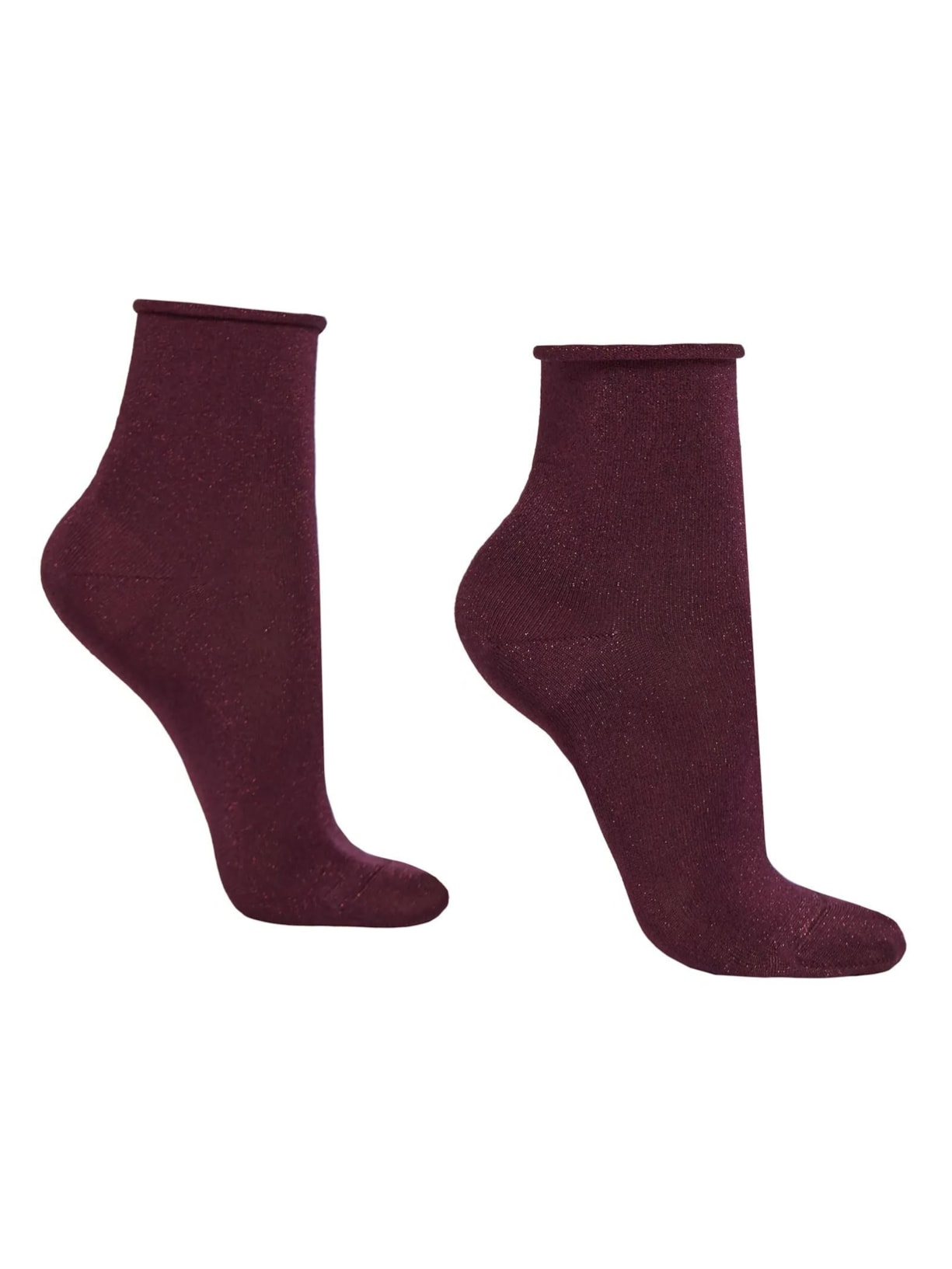 Meia Curta Soft Com Glitter - Roxo