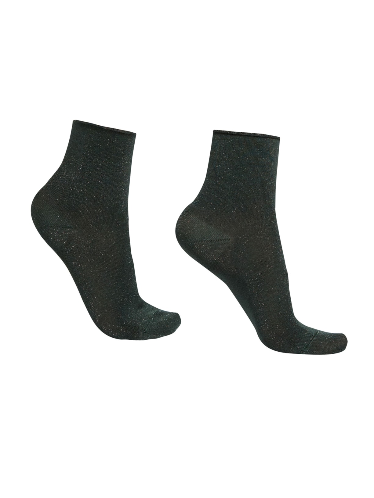 Meia Curta Soft Com Glitter - Verde