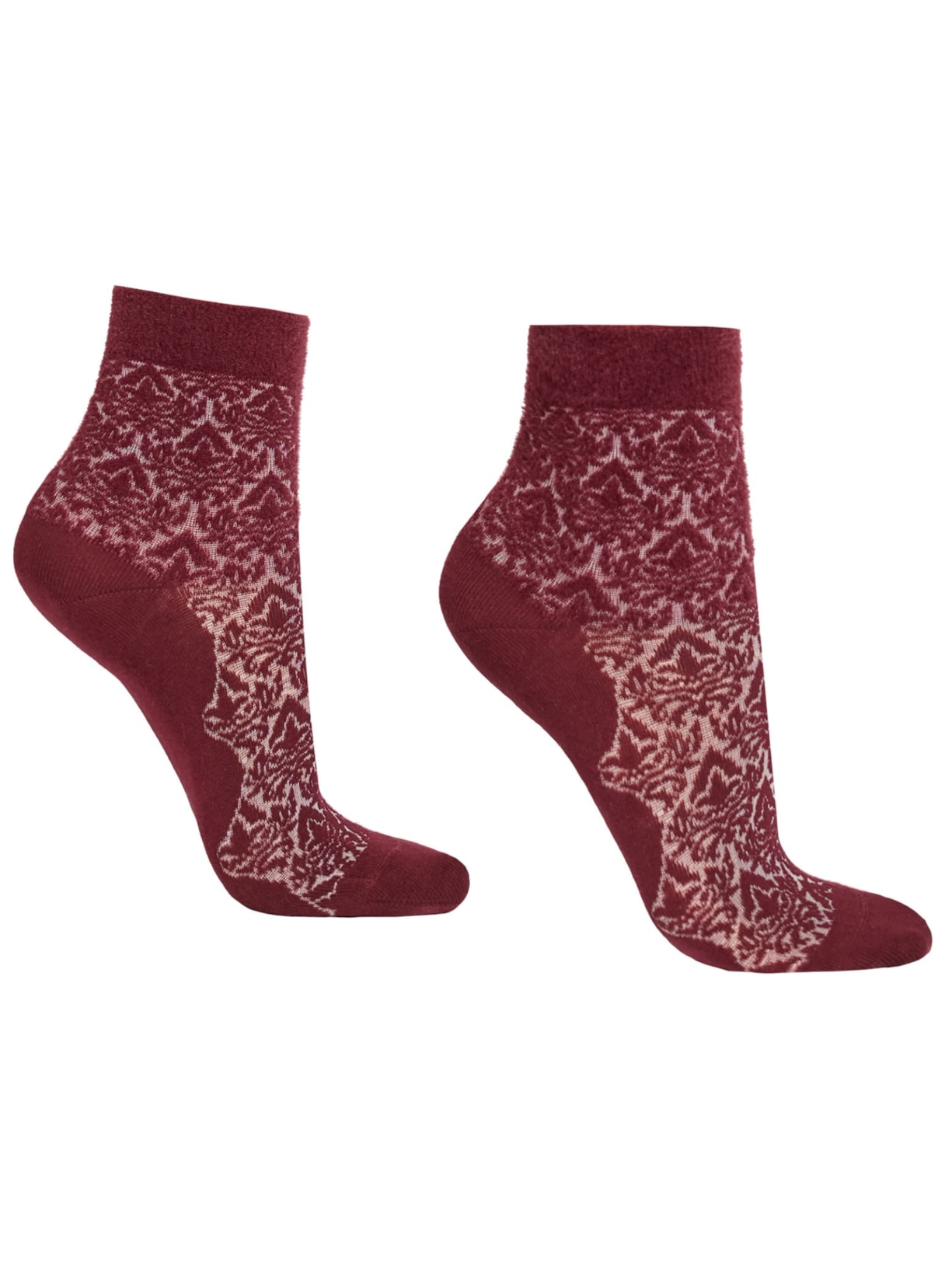 Meia Curta Soft Com Padrão Adamascado - Azul