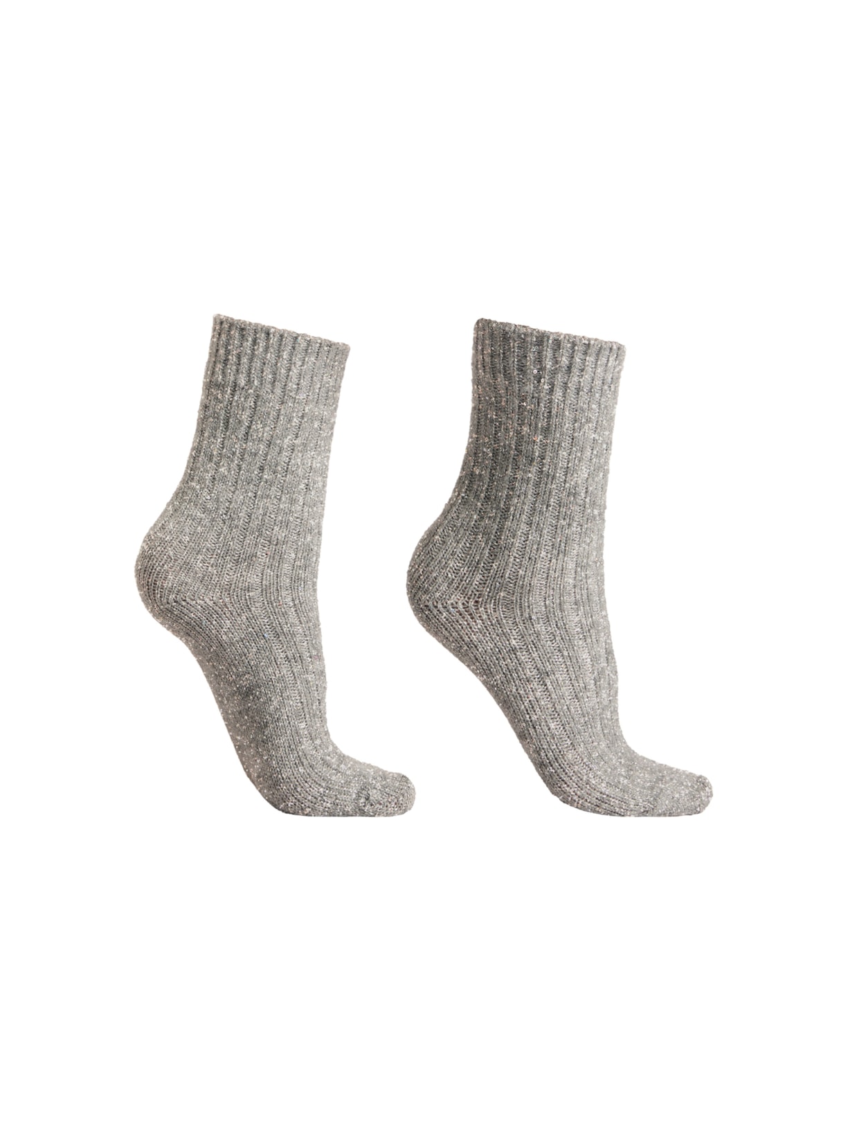 Meia Curta Soft Com Paetês Cinza Calzedonia