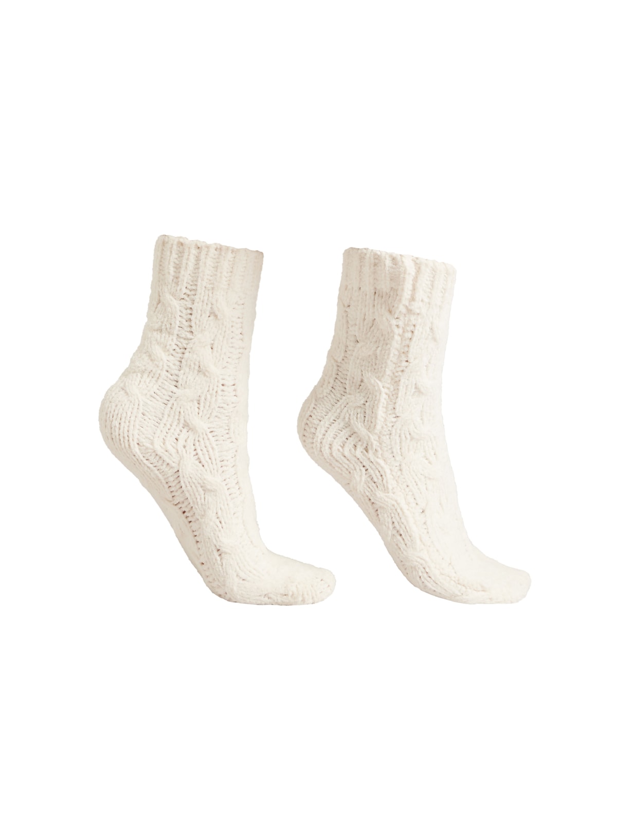 Meia Curta Soft Entrelaçada - Off-White