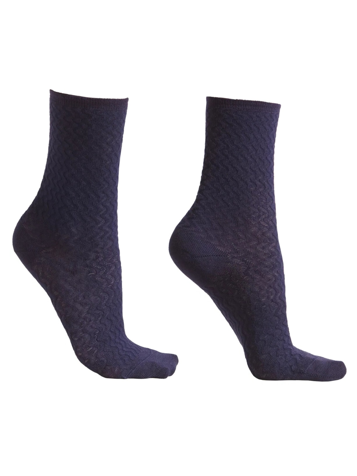 Meia Curta Trabalhada Com Cashmere - Azul