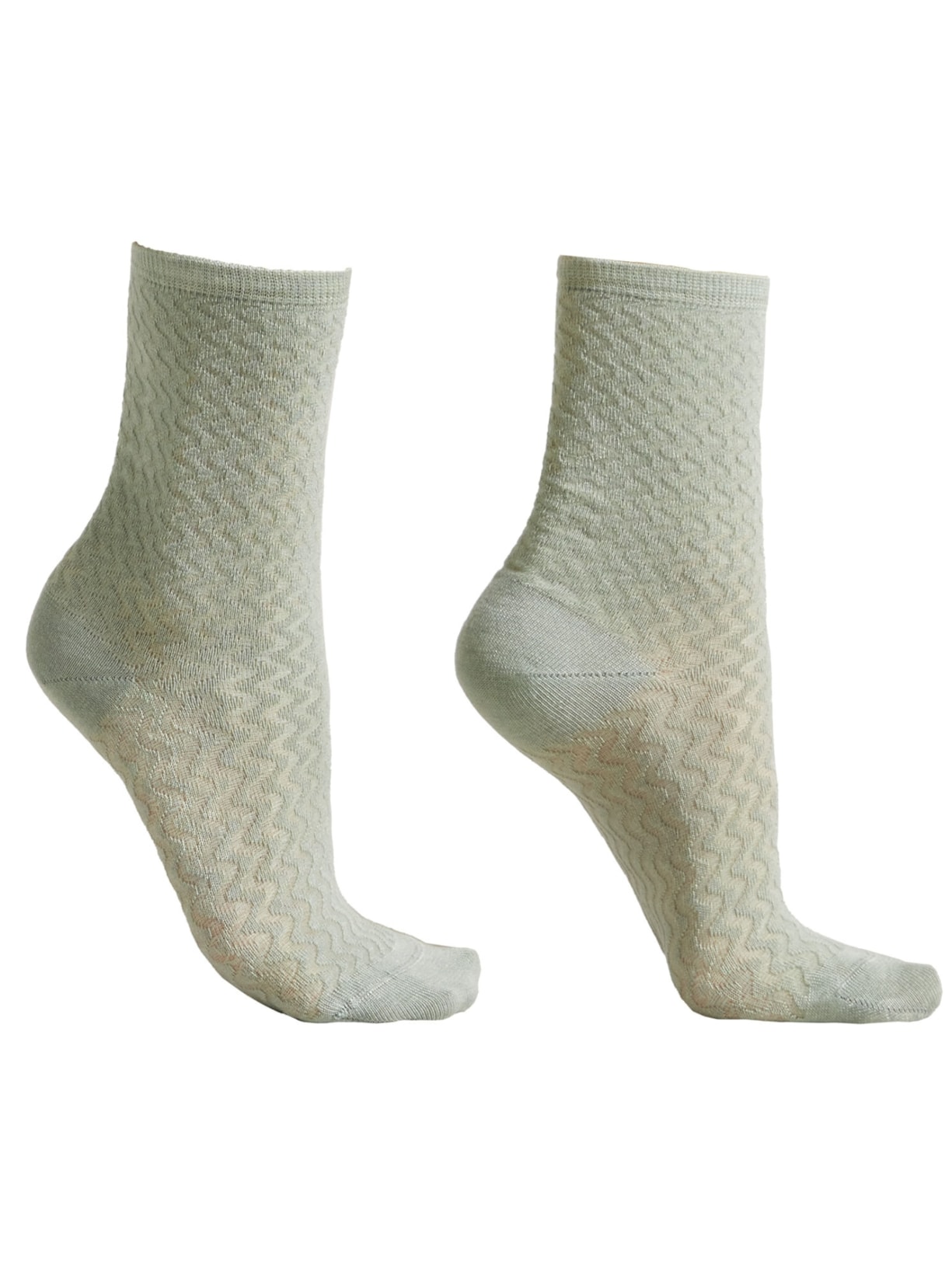 Meia Curta Trabalhada Com Cashmere - Verde