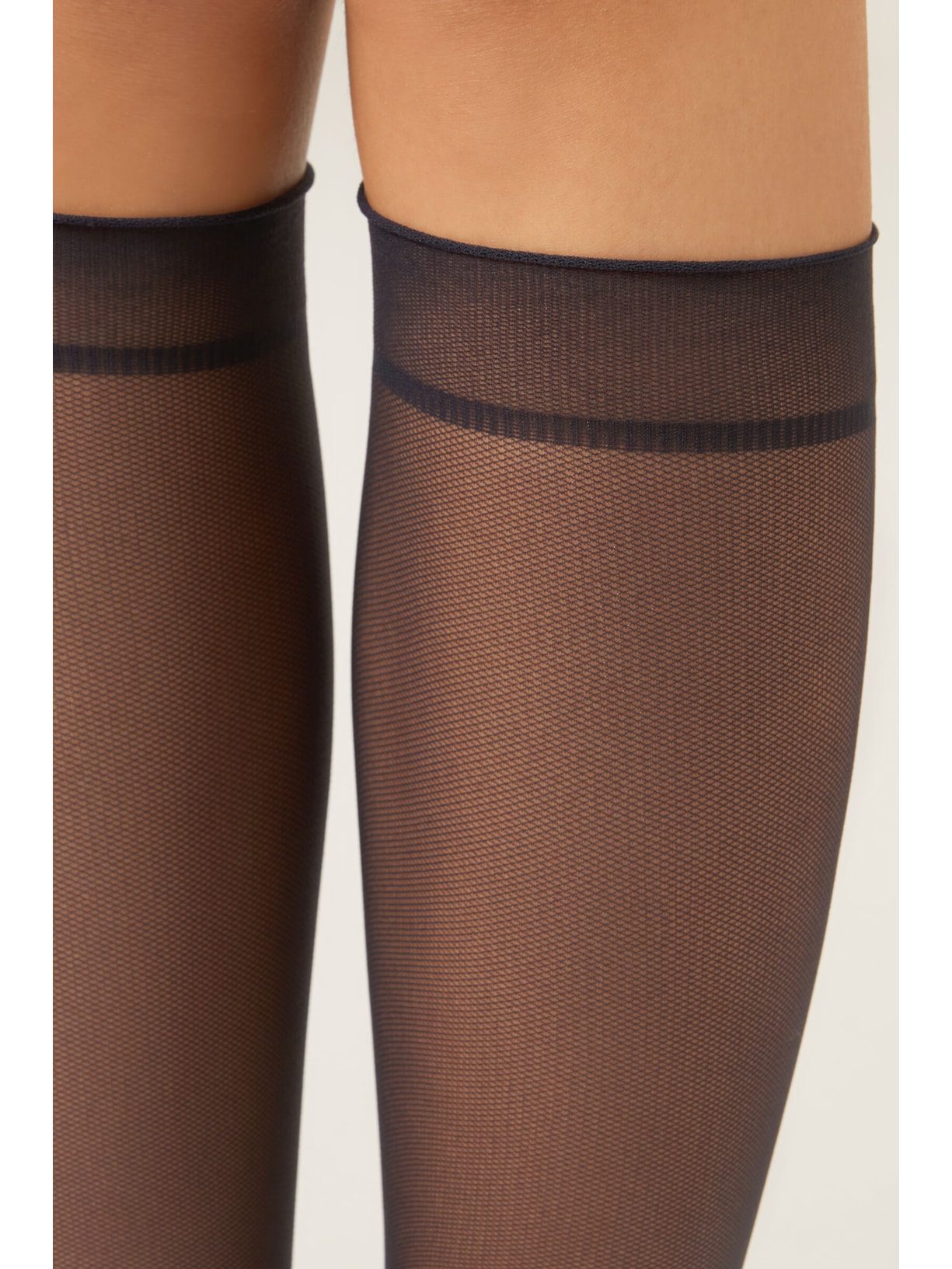 Meia Curta Transparente Em Tule Azul Calzedonia