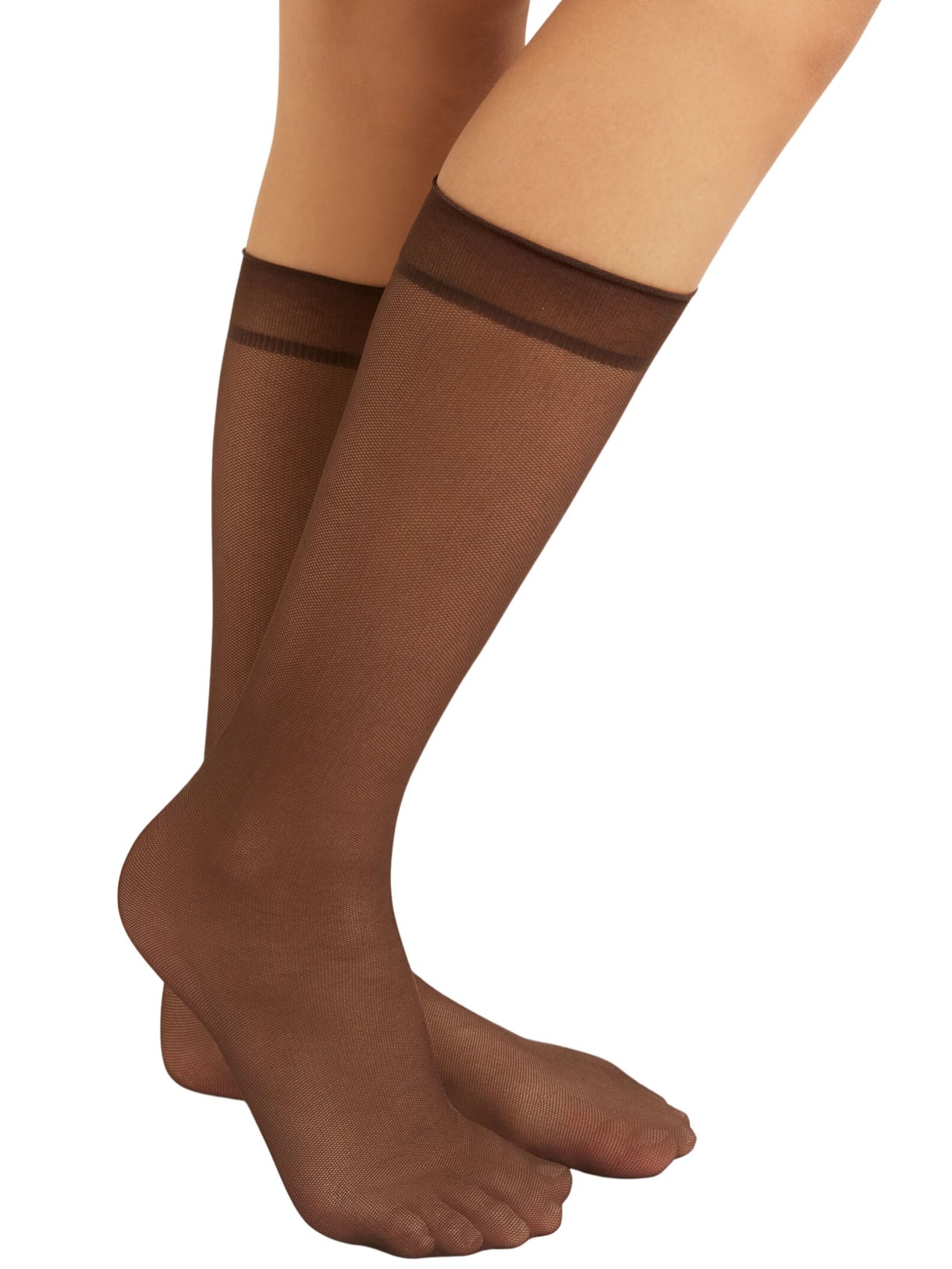 Meia Curta Transparente Em Tule Marrom Calzedonia