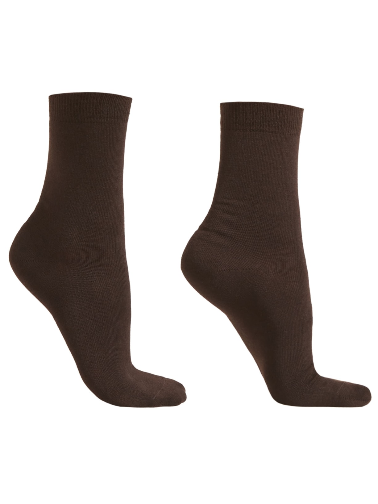 Meia Em Lã e Algodão Sem Borda - Marrom