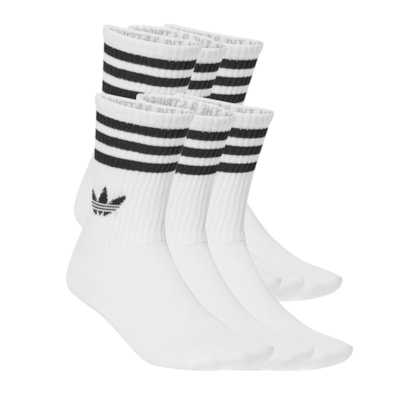 Meia Feminina 3S Crew 6 Pares - Branco