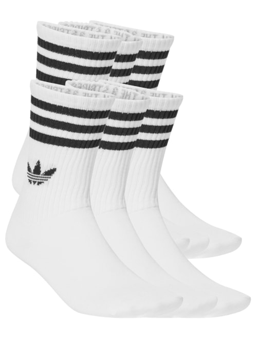 Meia Feminina 3S Crew 6 Pares - Branco