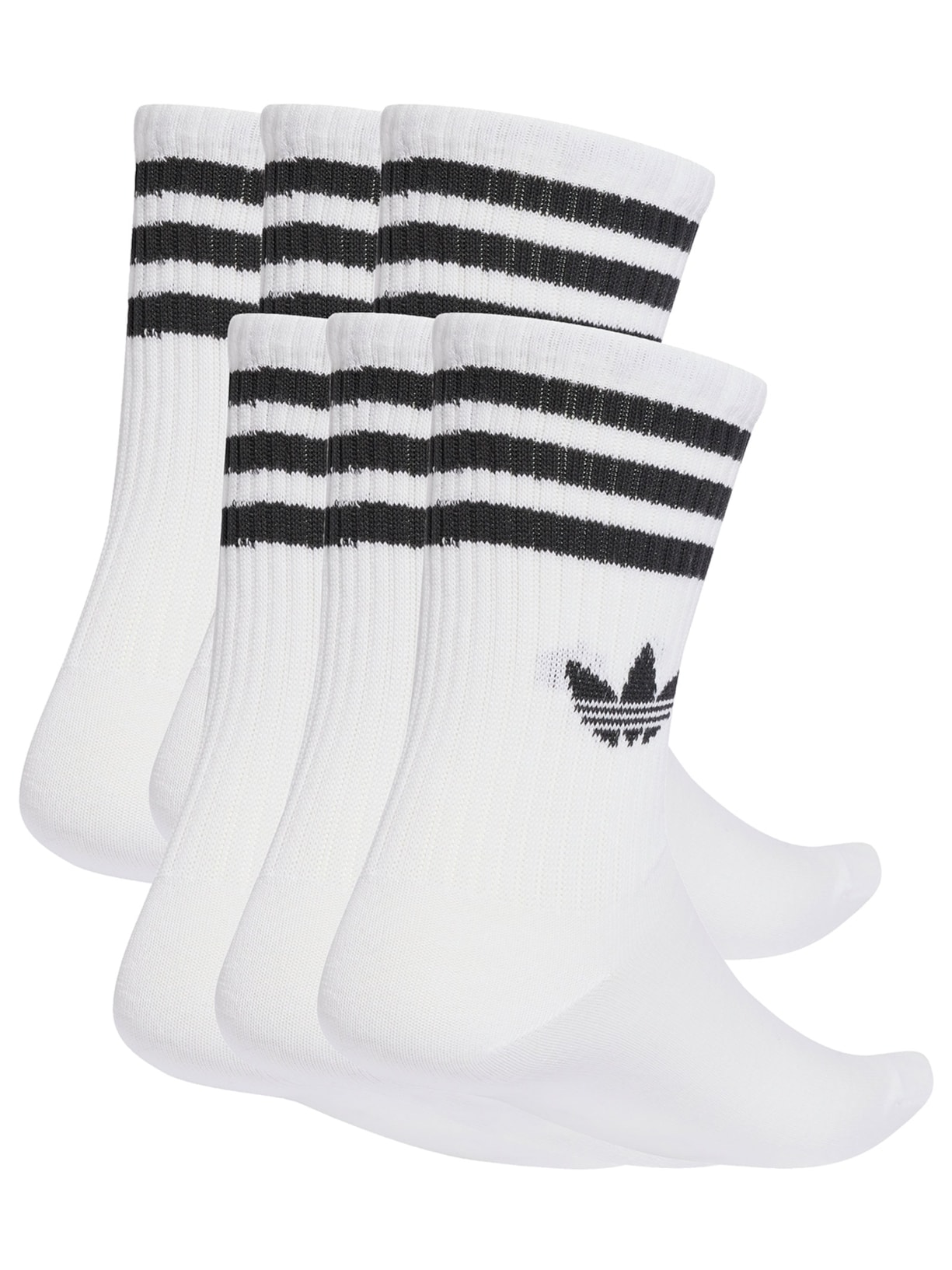 Meia Feminina 3S Crew 6 Pares Branco Adidas Originals