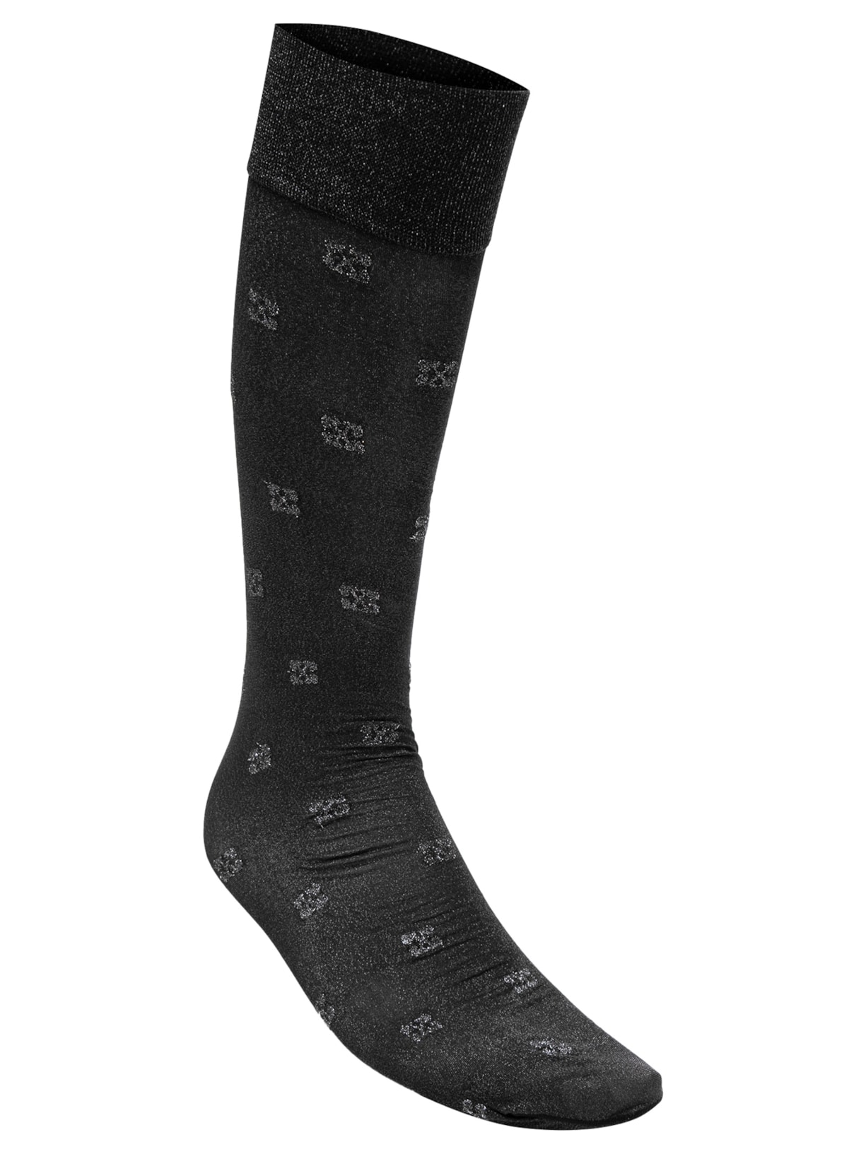 Meia Feminina Butterfly Lace Socks Glitter Preto Ganni