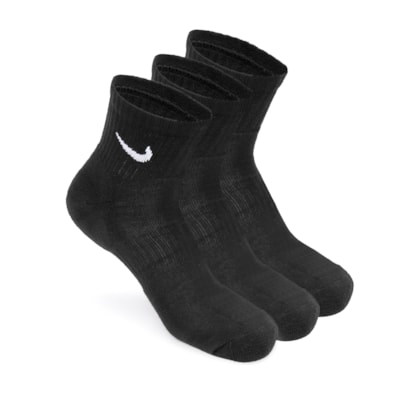 Meia Feminina Everyday Cush Ankle 3 Pares - Preto