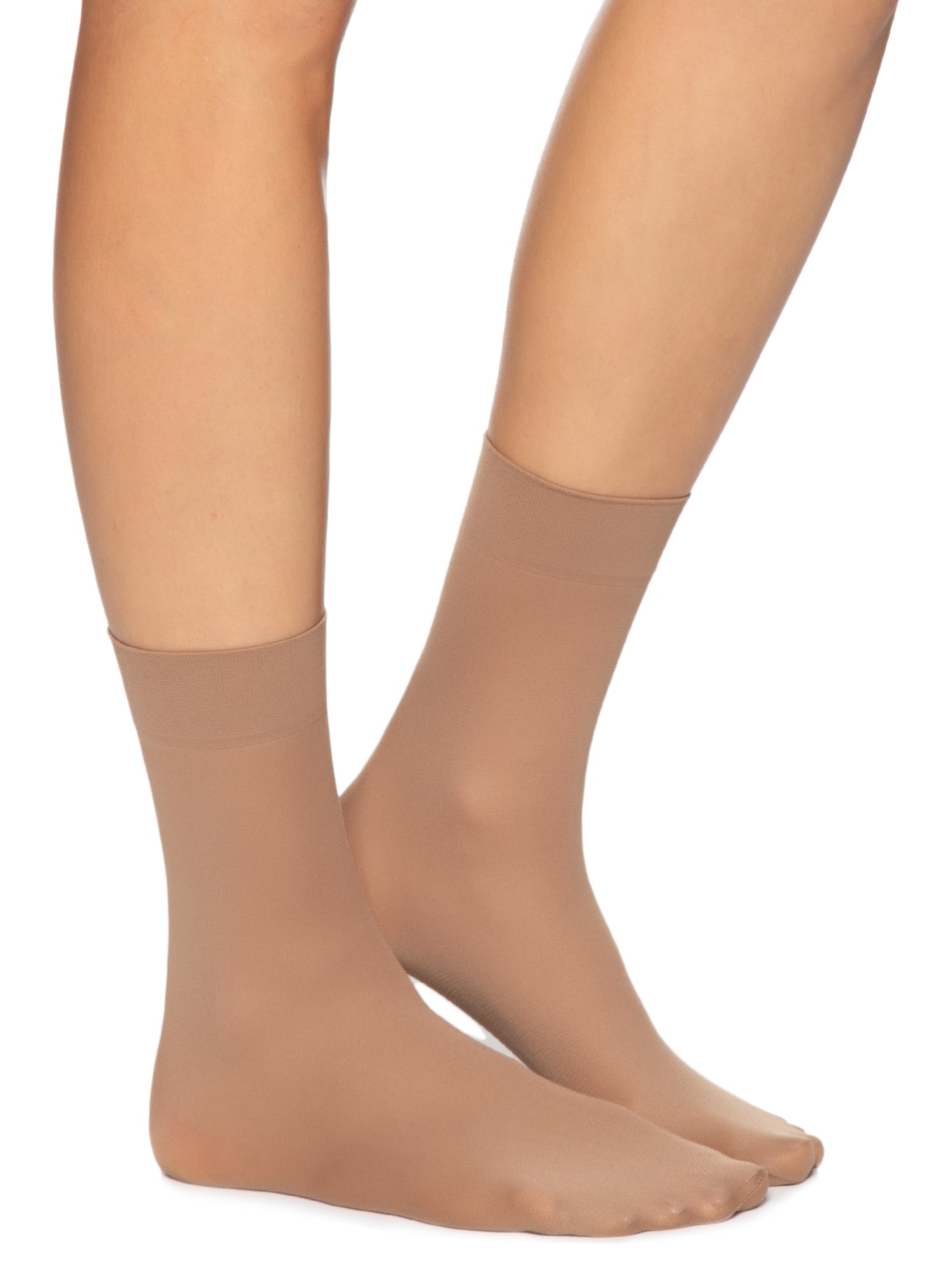 Meia Feminina Soquete Opaca Fio 40 - Bege