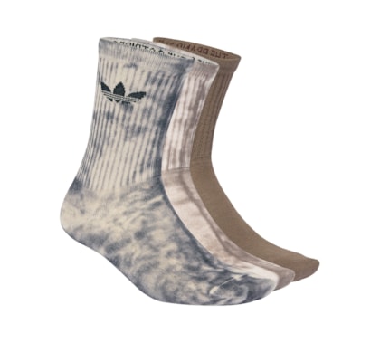 Meia feminina Tie Dye Crew S 3Pares - Preto