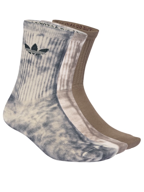 Meia feminina Tie Dye Crew S 3Pares - Preto