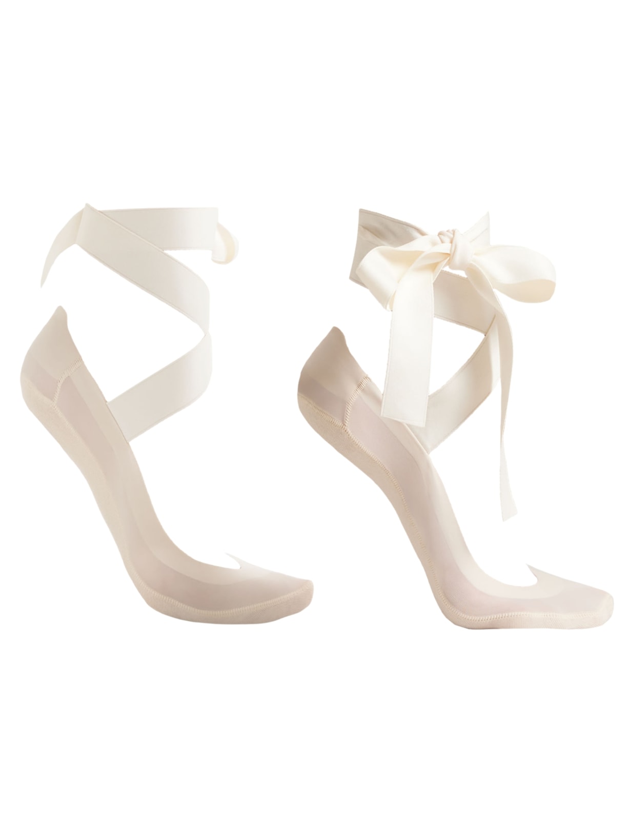 Meia Invisível Com Amarração - Off-White