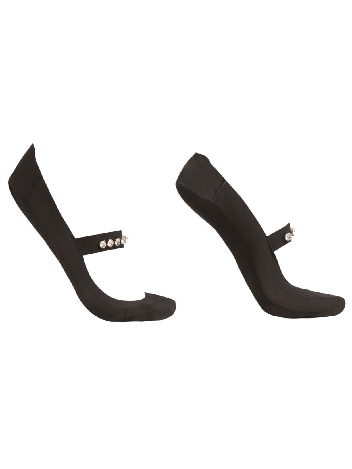 Meia Invisível Com Strass - Preto