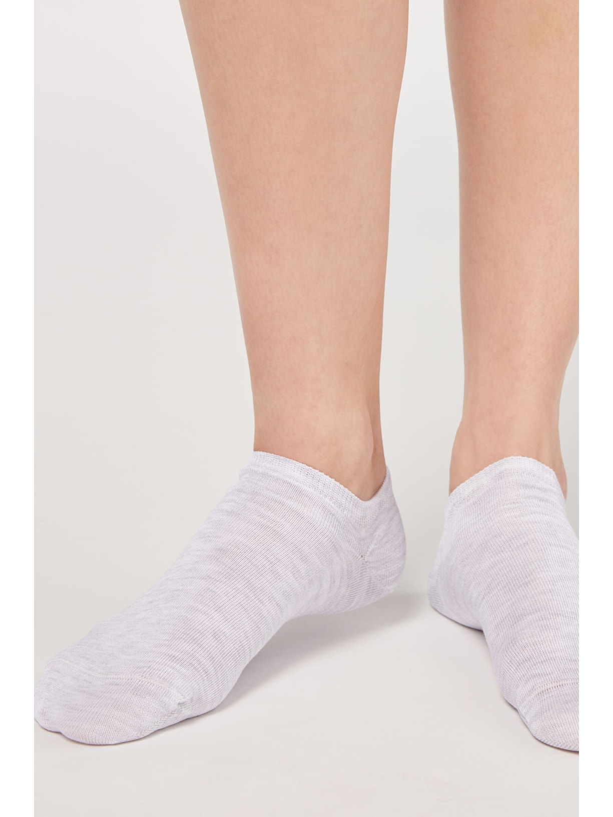 Meia Invisível Em Algodão Cinza Calzedonia