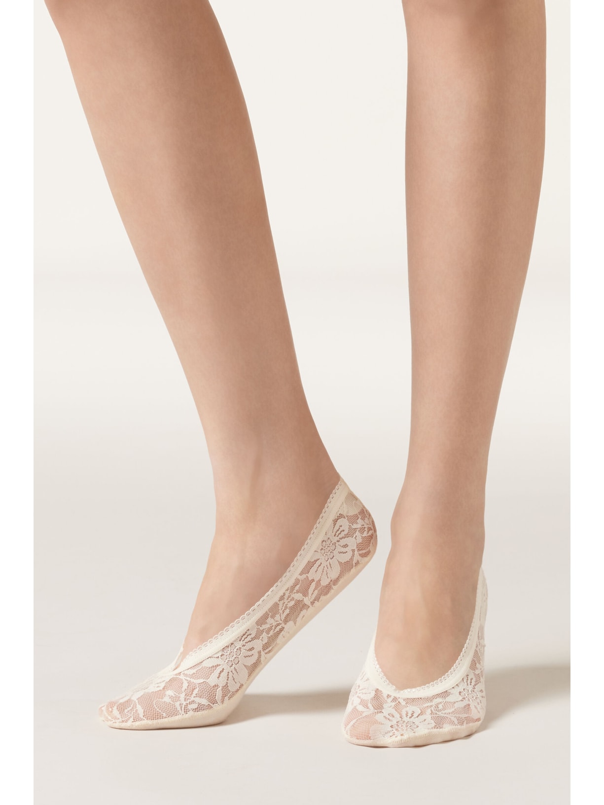 Meia Invisível Em Renda Branco Calzedonia