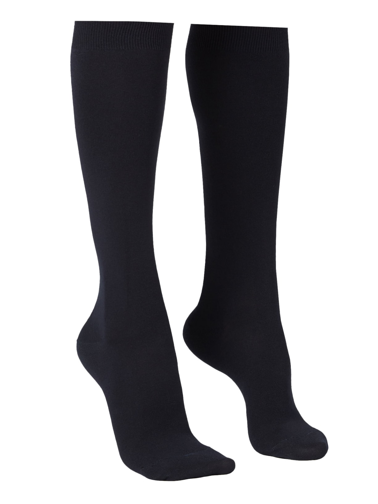 Meia Longa Com Cashmere - Azul