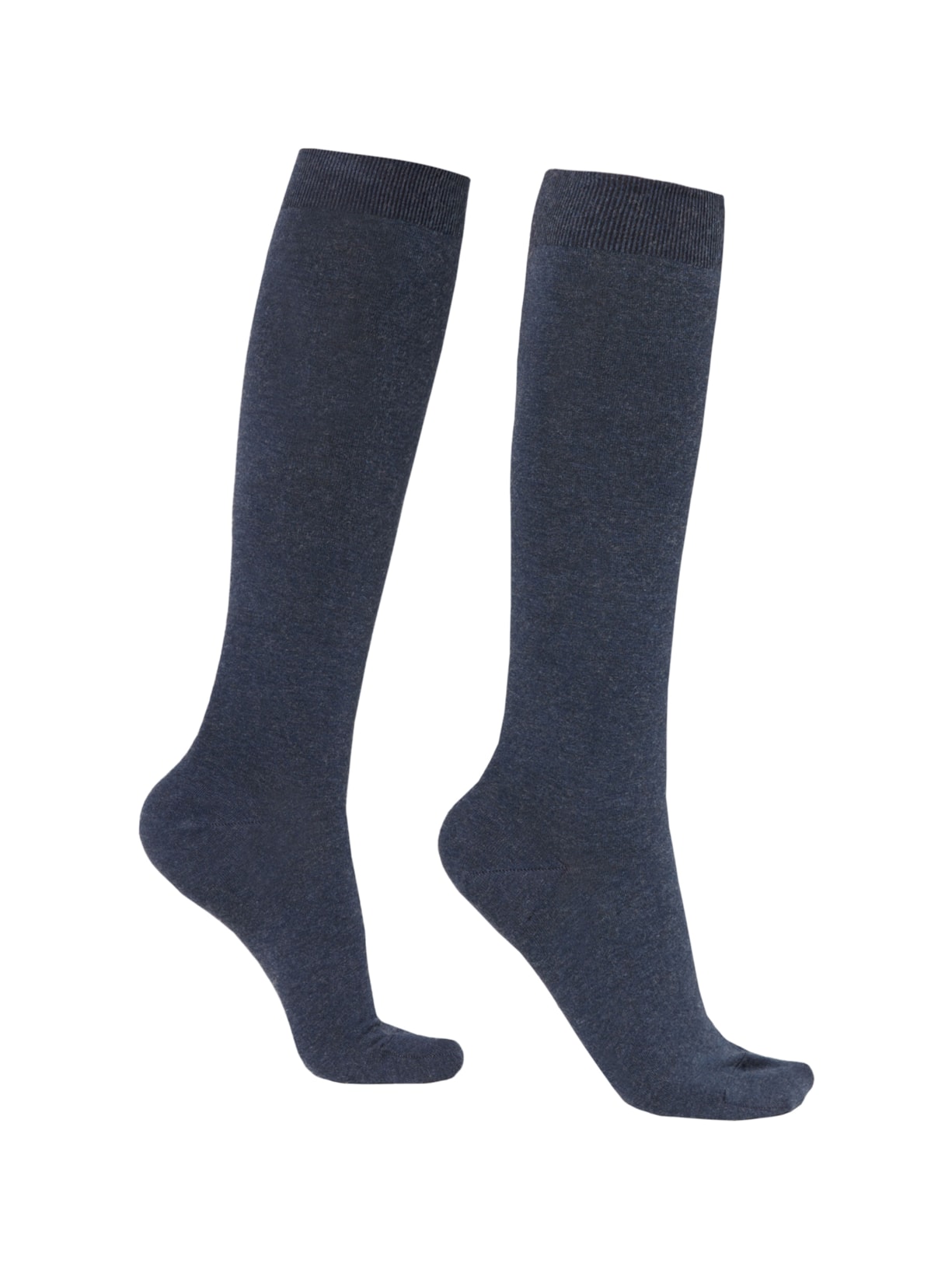 Meia Longa Com Cashmere - Azul