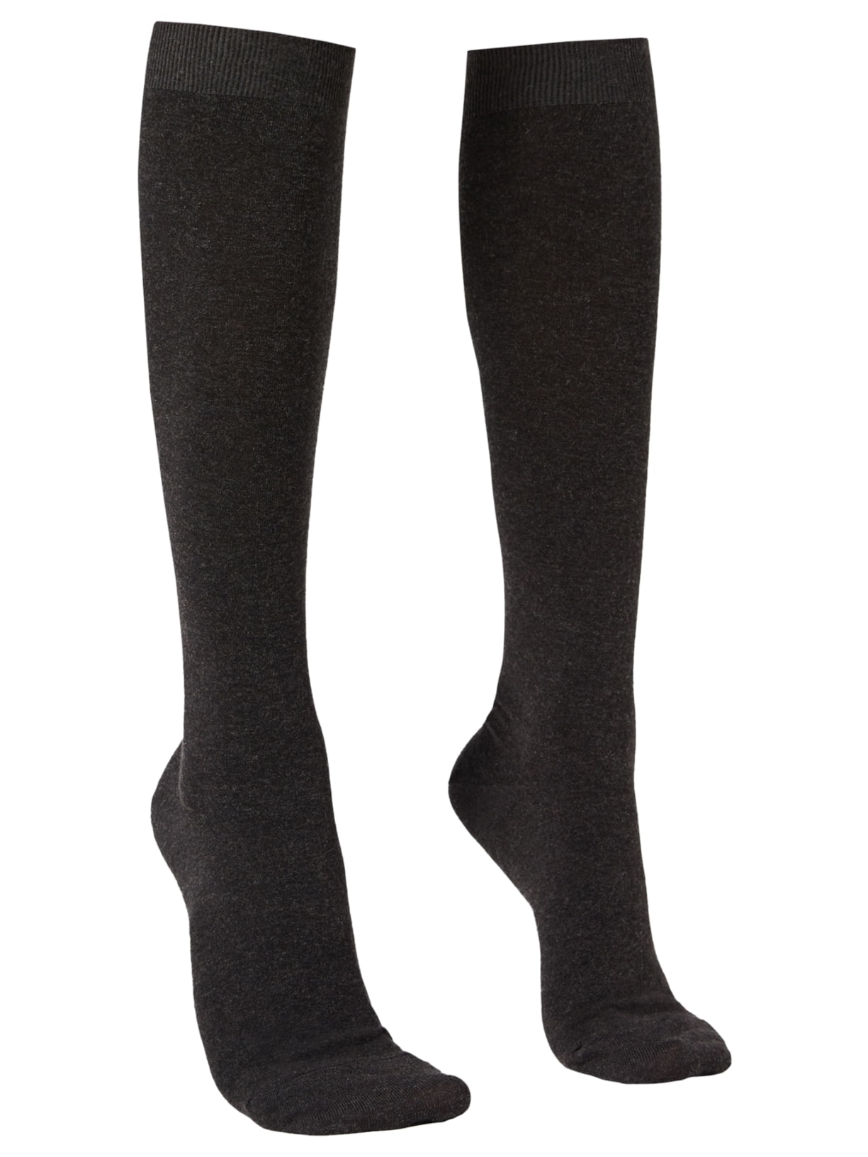 Meia Longa Com Cashmere - Cinza