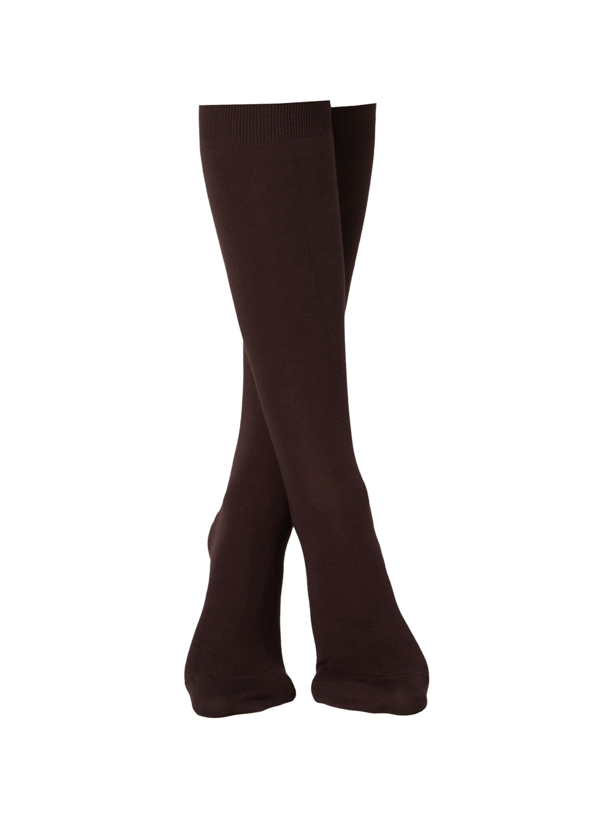 Meia Longa Com Cashmere - Marrom