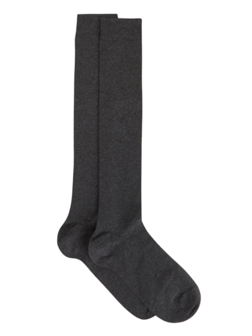 Meia Longa Em Algodão Elástico Masculina - Cinza