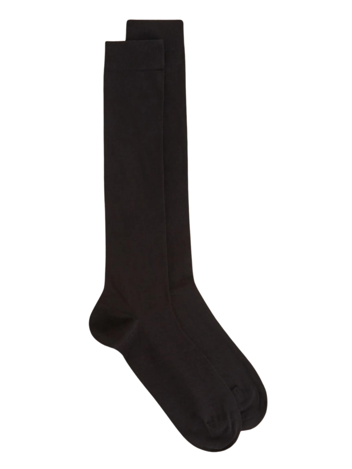 Meia Longa Em Algodão Elástico Masculina - Preto