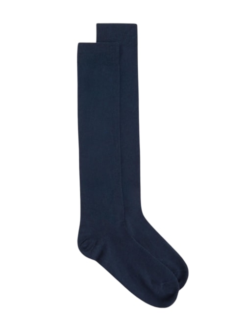 Meia Longa Em Algodão Quente Masculina - Azul