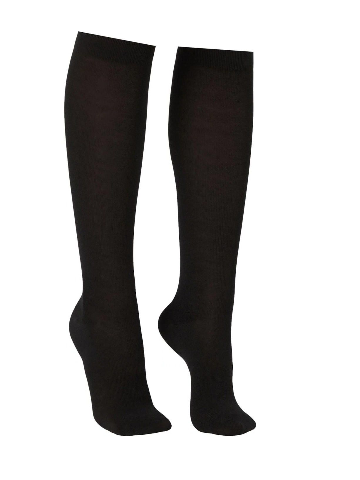 Meia Longas De Lã e Algodão - Preto