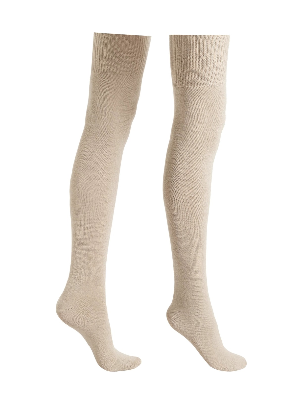 Meia Longuette Com Cashmere - Bege