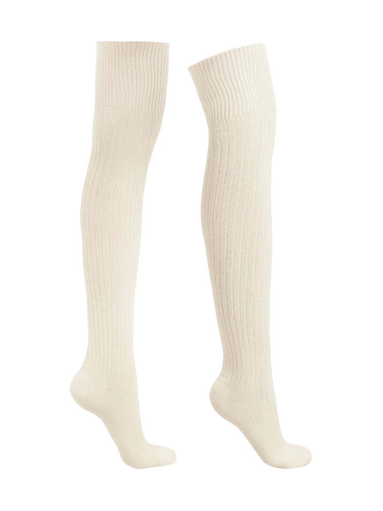 Meia Longuette Com Cashmere - Branco
