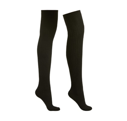 Meia Longuette Com Cashmere - Preto
