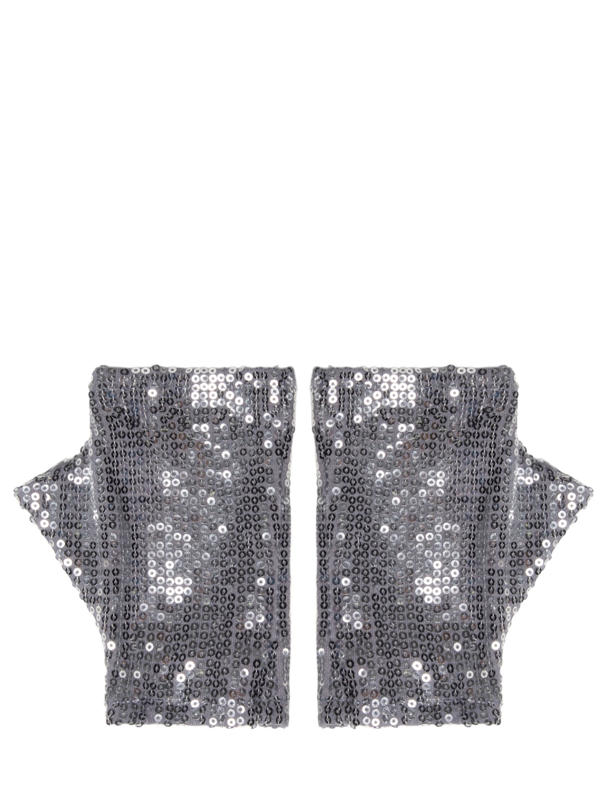 Meia Luva Feminina Paetê Prateado S2g + Piesse