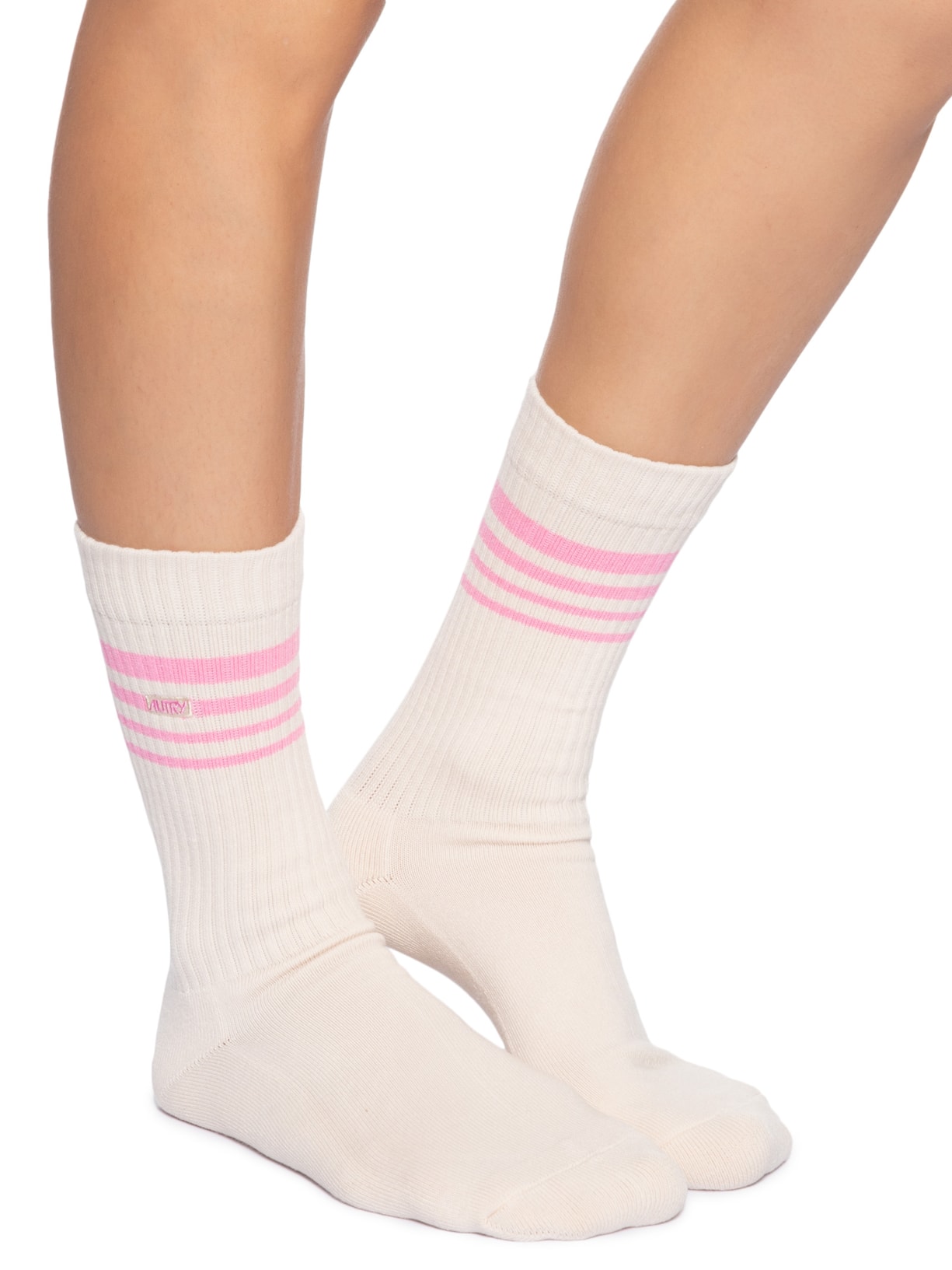 Meia Main Unisex Jacquard Striped Off White Autry