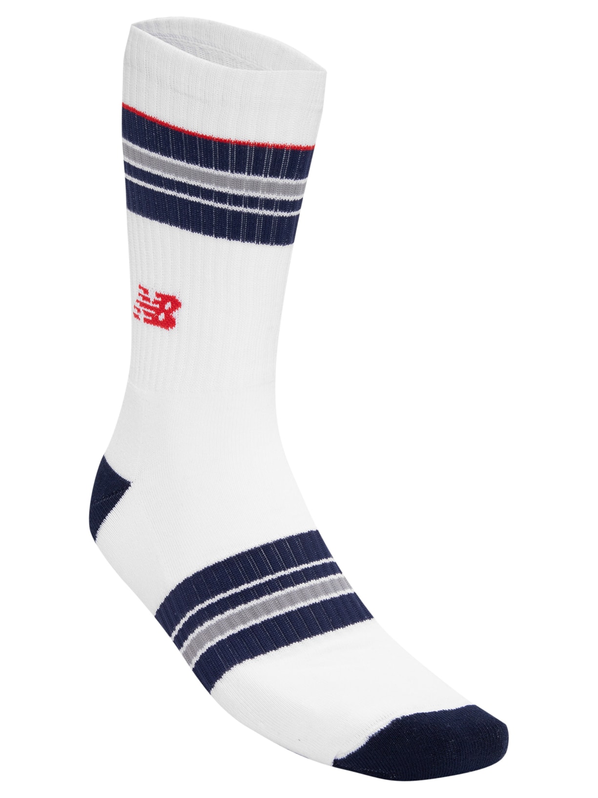 Meia Masculina Cano Alto Listrada Canelada - Branco