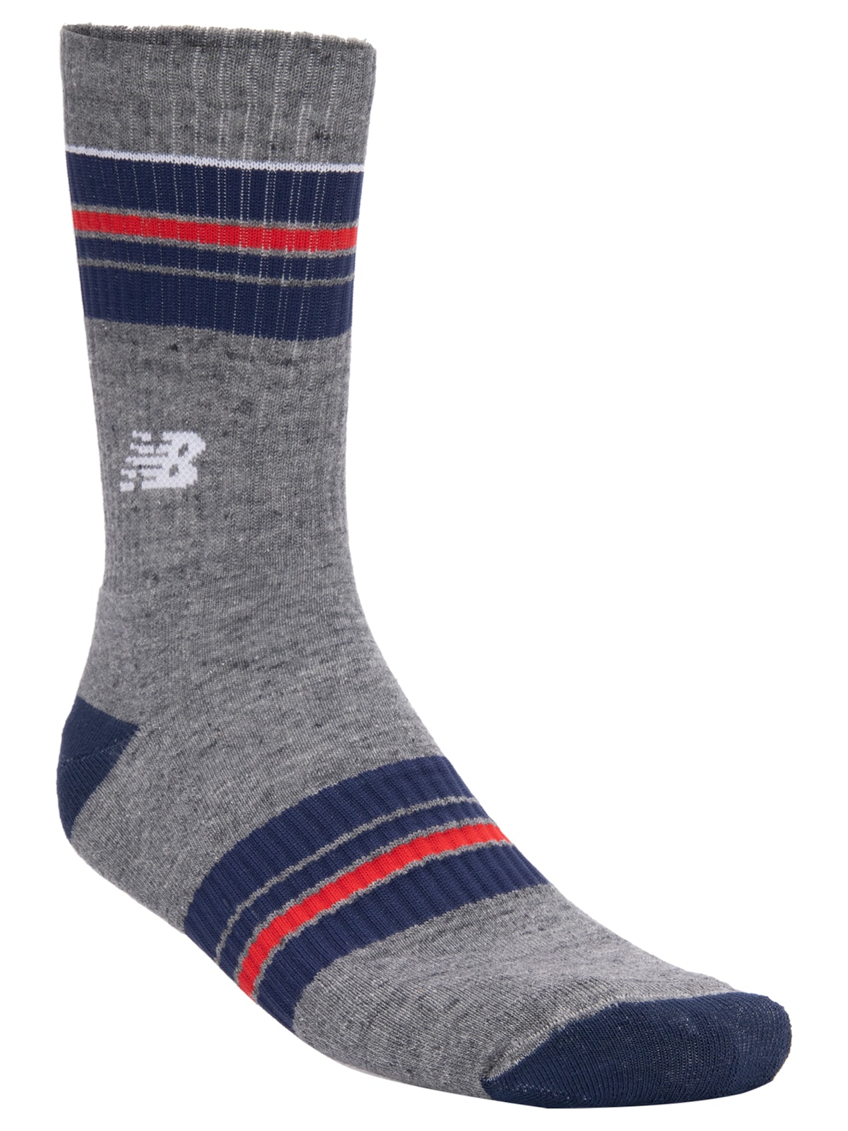 Meia Masculina Cano Médio Listrada Canelada - Cinza