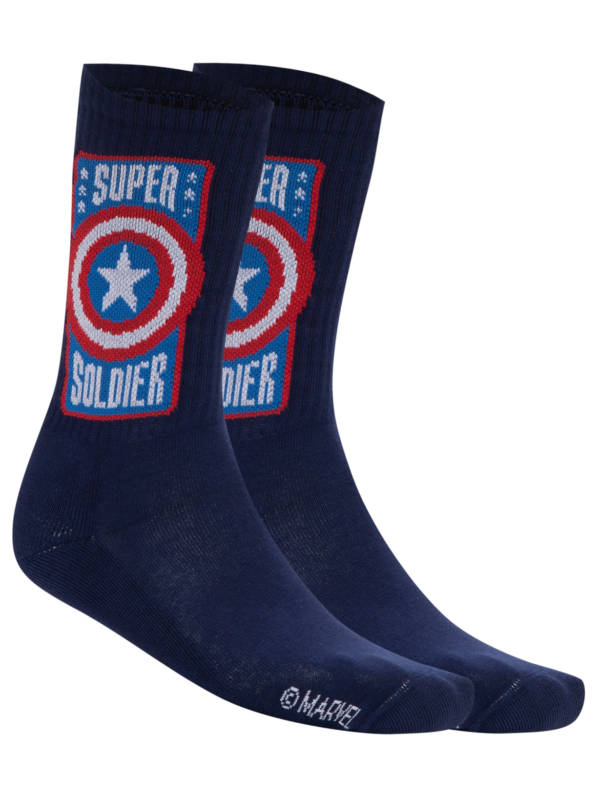 Meia Masculina Marvel Au Urban Azul Lupo