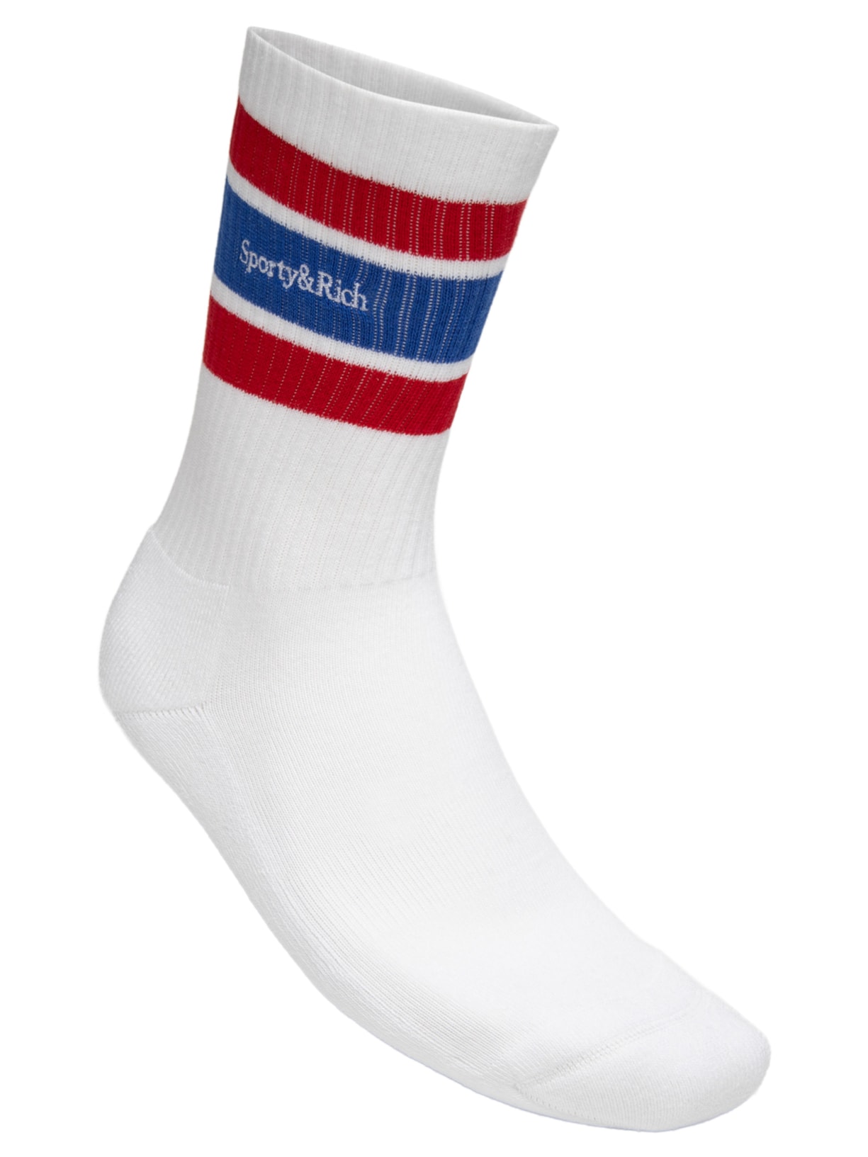 Meia Masculina Serif Logo Branco Sporty & Rich