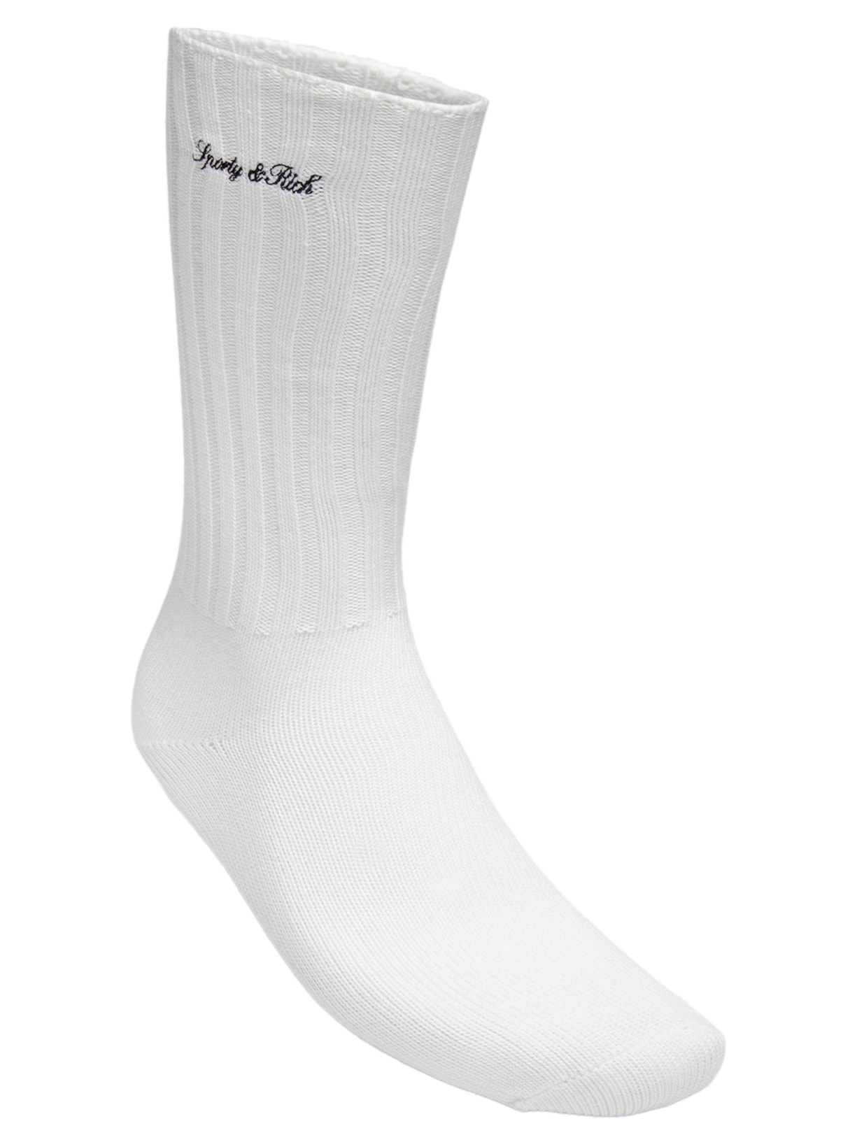 Meia Masculina Signature Logo Rib Branco Sporty & Rich