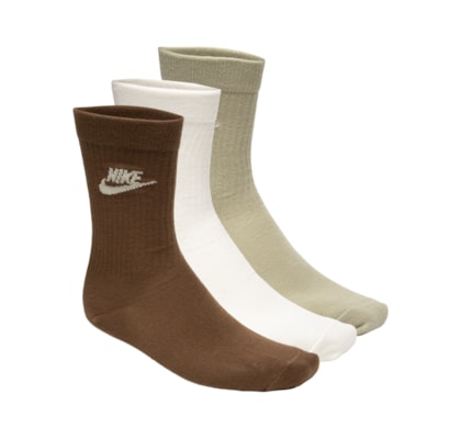 Meia Masculina Sportwear Everyday Essential Kit 3 Pares - Bege