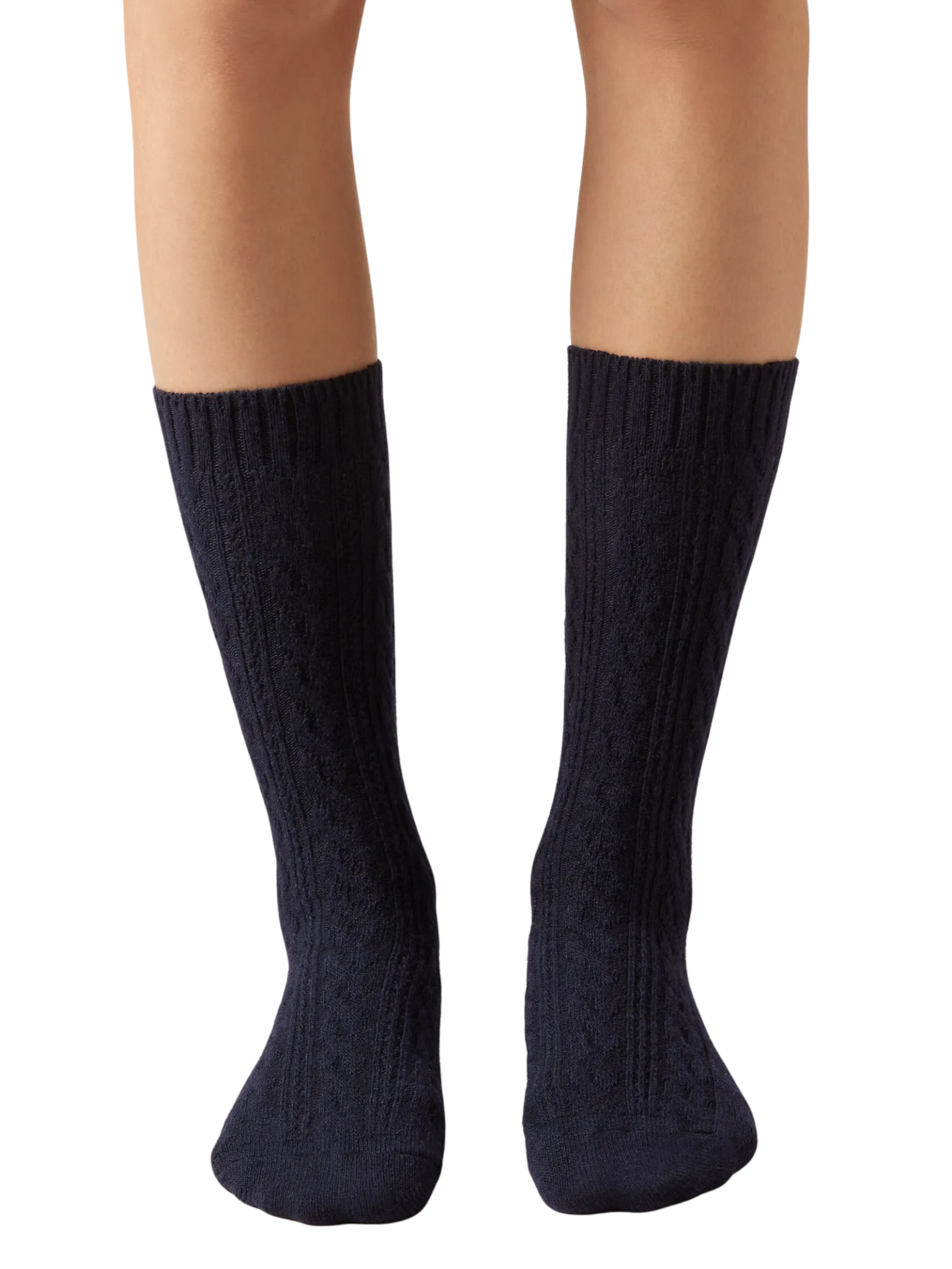 Meia Trabalhada Com Cashmere Azul Calzedonia