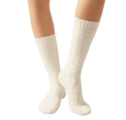 Meia Trabalhada Com Cashmere - Off-White