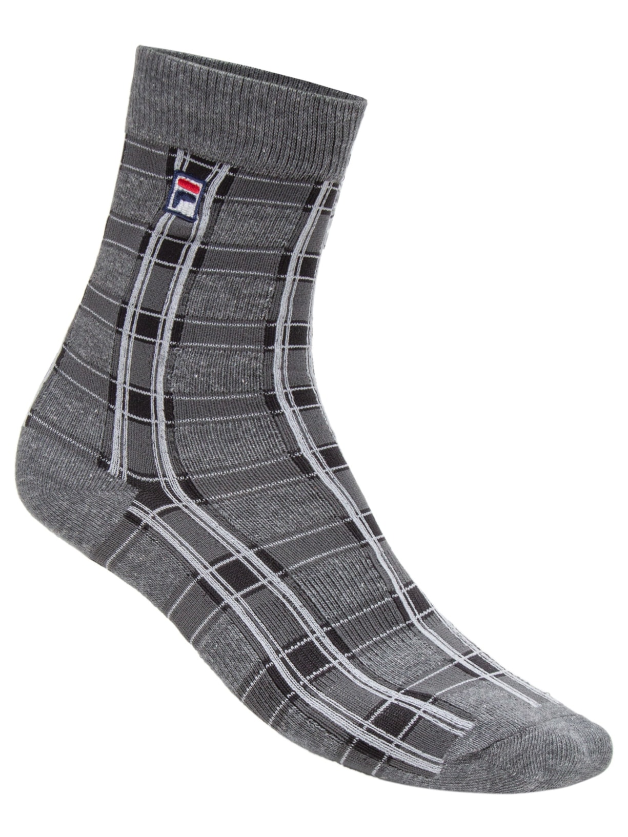 Meia Unissex Sport Life Xadrez - Cinza