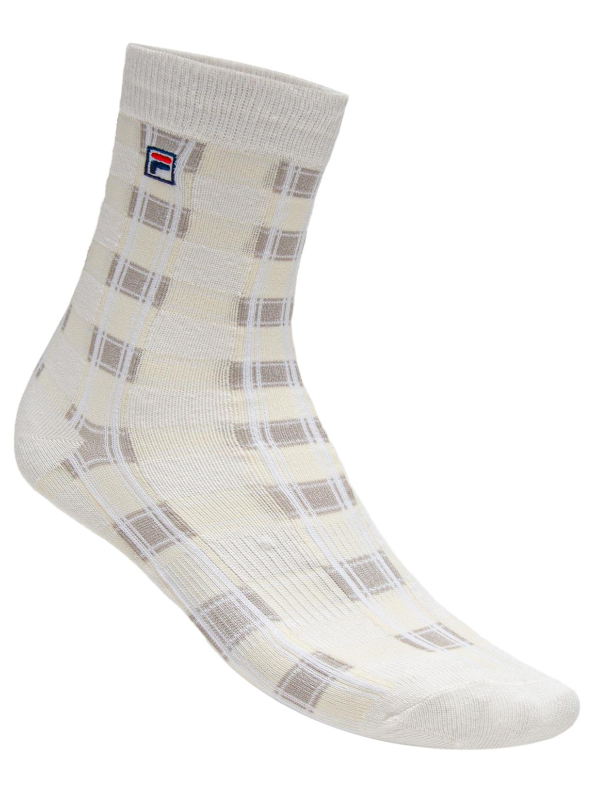 Meia Unissex Sport Life Xadrez - Off White
